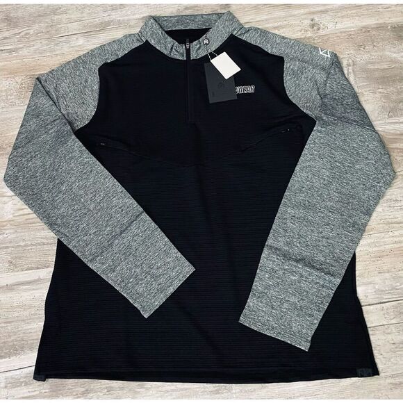 Rawgear Mens Athletic Black Shirt Workout Half Zip Sz L - Picture 1 of 4
